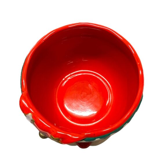 Vintage Palm Tree Co. LTD Ceramic Santa Bowl With Bell & Star Accents - Picture 6 of 9